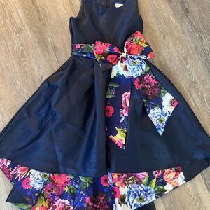 Rare Editions Navy Floral Kids Dress